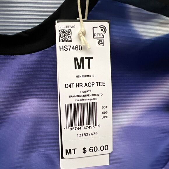 Adidas Men's Designed 4 Training HEAT.RDY AOP Tee HS7460 Violet Fusion Size MT - Picture 7 of 9